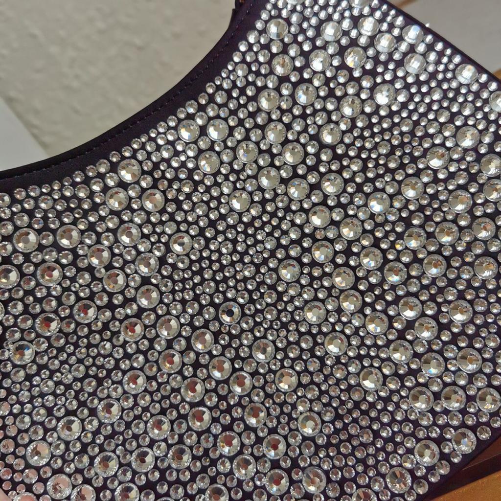 Prada Cleo Satin Bag with Crystals